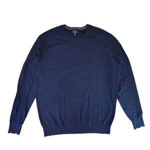 George Crew Neck Long Sleeve Sweater Mens Medium Blue‎ Cotton Blend Casual